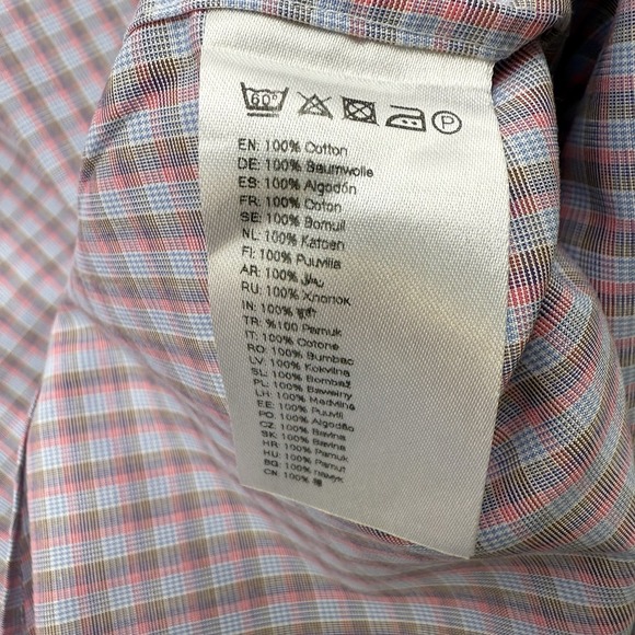 Eton Contemporary Fit Men's Multicolor Striped Large 41 Long Sleeve Button Up‎ - Picture 5 of 6